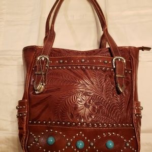 American West Leather Shoulder Bag!